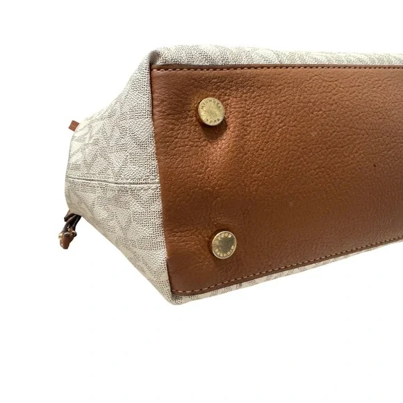 Michael Kors Marina North South Tote Bag Large Cream Tan  Drawstring - Picture 8 of 14